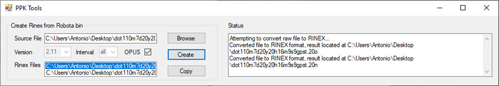 Create Rinex from RUB tool