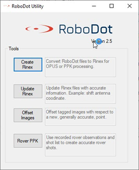 RoboDot Utility Main Screen