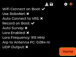 RoboDot Touch Screen - Settings